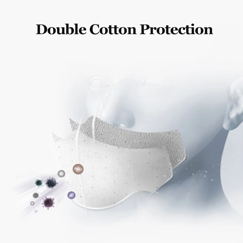 Anti Pollution PM2.5 Flter Mouth Mask Dust Respirator Washable Reusable Masks Cotton Unisex Bacteria proof Flu Face Black | Безопасность