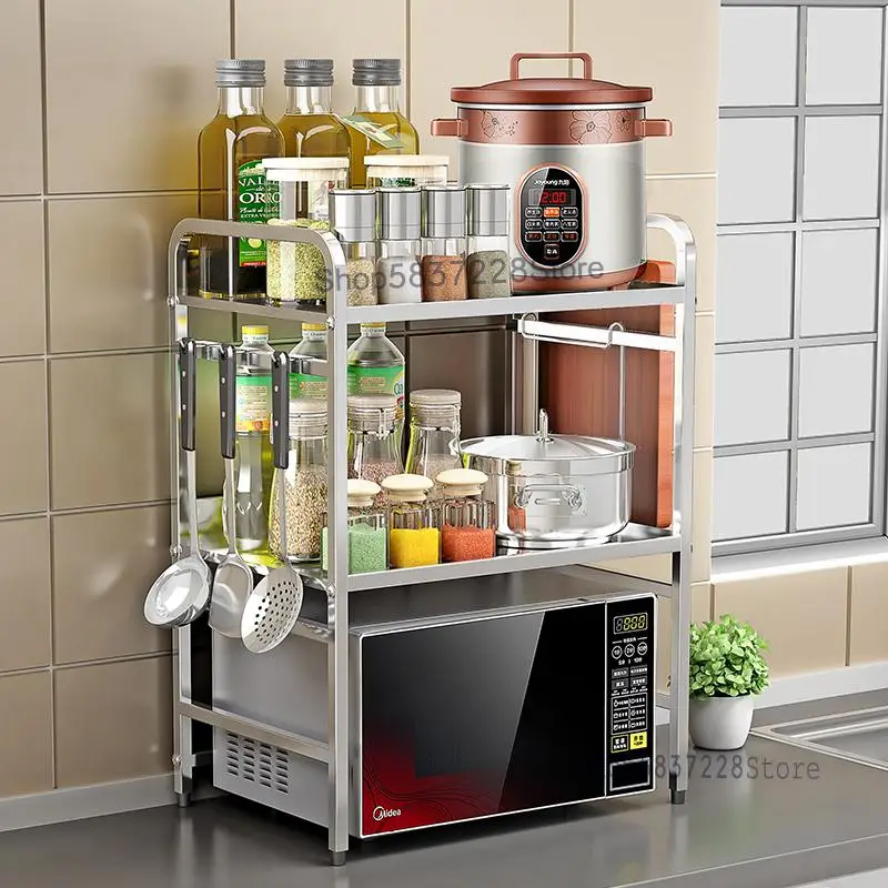 Утолщенные стеллажи для микроволновой печи из нержавеющей стали кухонные