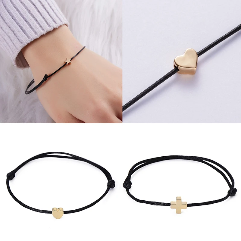 Регулируемый Женский плетеный браслет из нержавеющей стали с золотой короной и