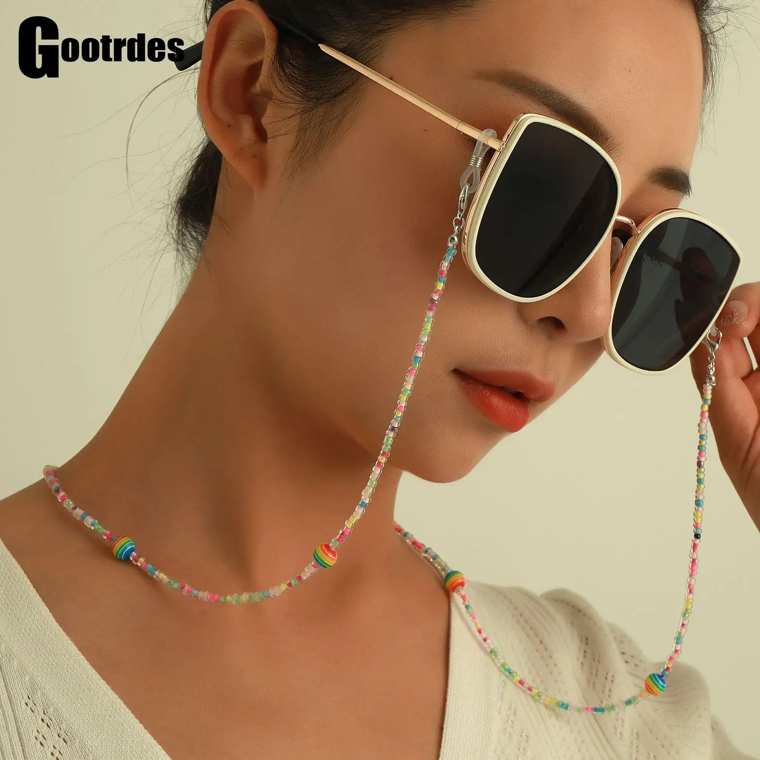 

Цепочка для очков женская, цветной богемный нескользящий шнур на шею, веревка для солнцезащитных очков, шнур для очков