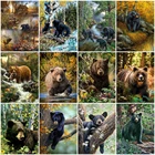 HUACAN 5D Diy алмазная живопись Алмазная вышивка с медведем натуральное животное вышивка крестом Алмазная мозаика украшение для дома