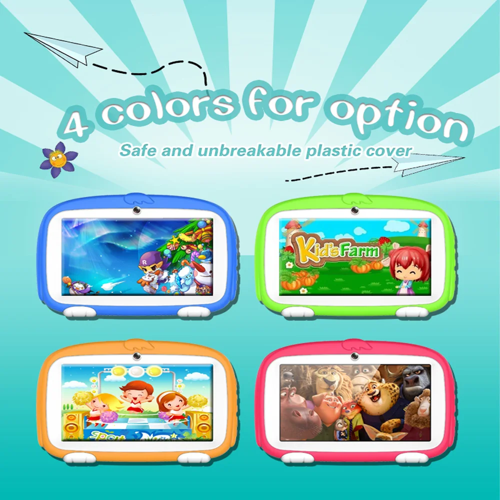 new kids tablets 7 inch quad core android 9 0 google market wifi bluetooth 16gb dual camera childrens favorites gifts tablet pc free global shipping