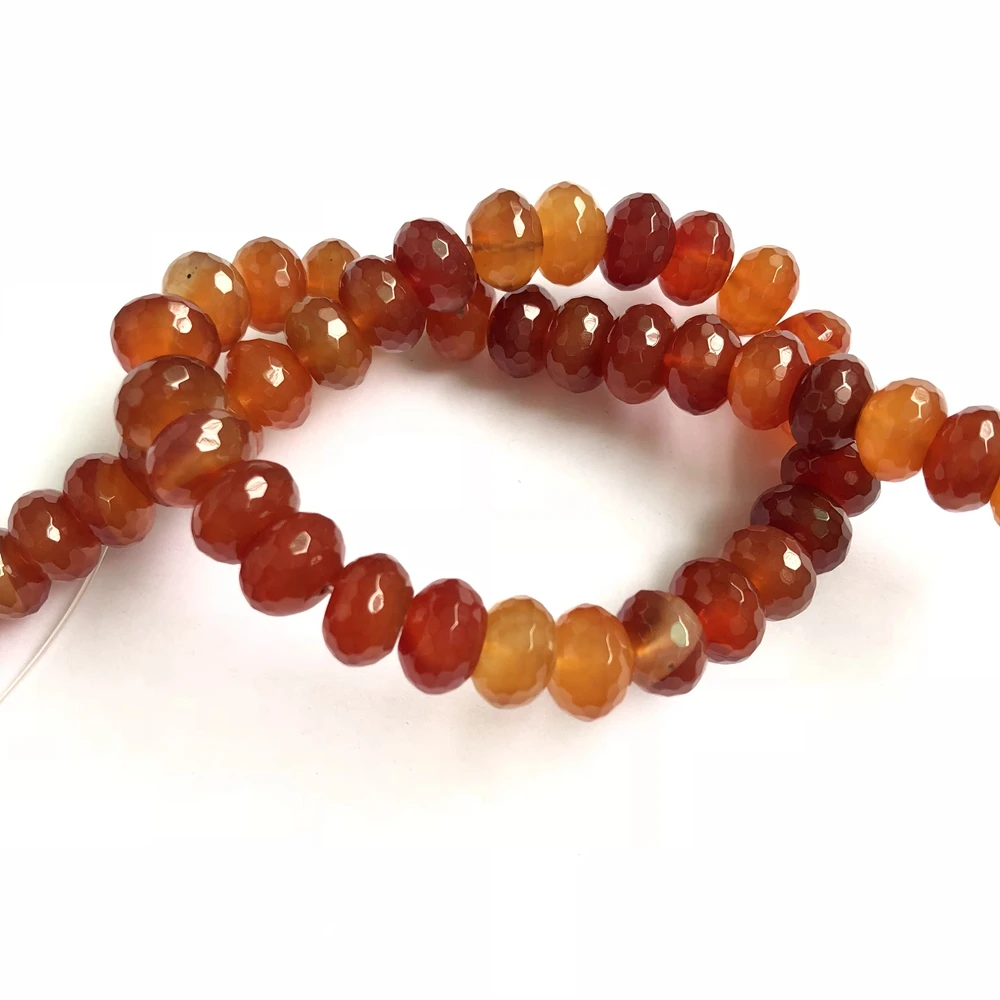 

Wholesale 1of 15.5" string Natural Red Carnelian Agate Beads,6x10mm 8x12mm Faceted Roundel Beads,Natual Gem Stone Jewelry Beads
