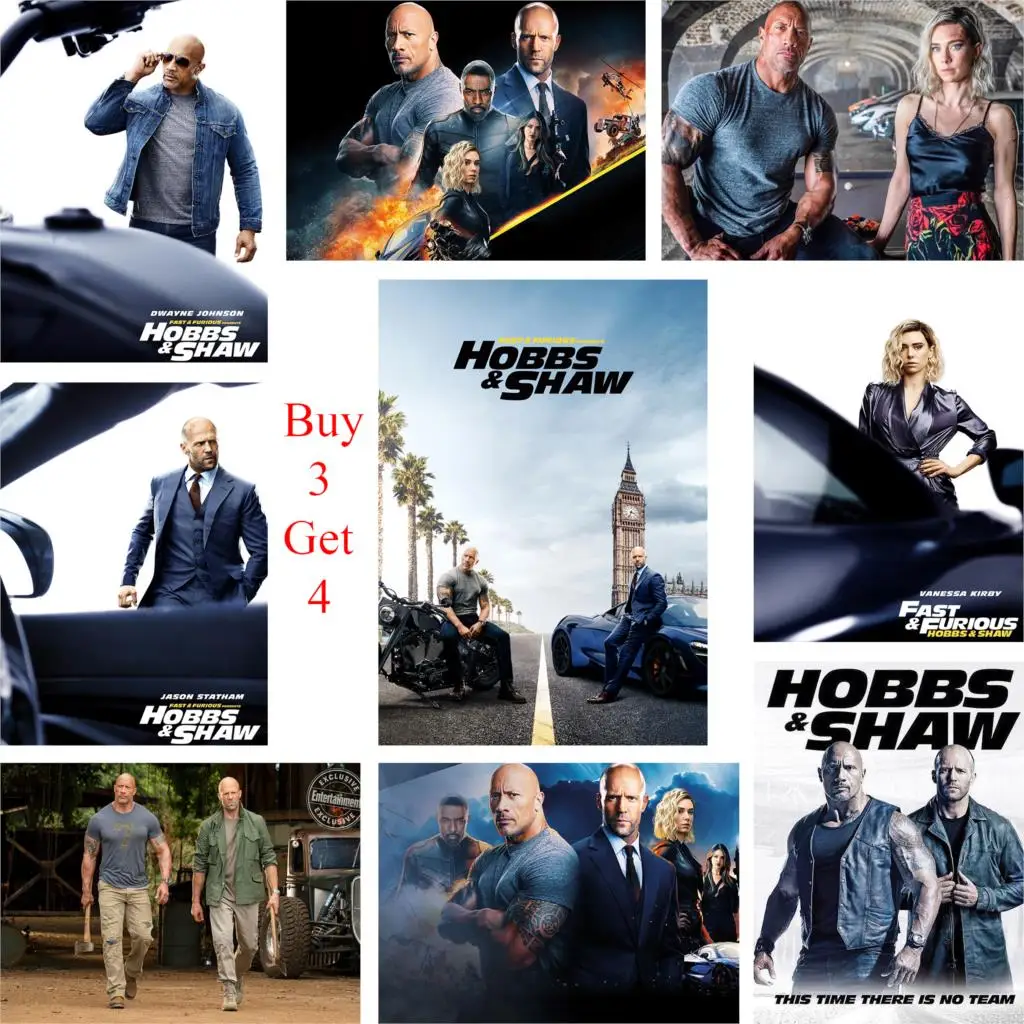 Глянцевые бумажные плакаты подарки форсаж Хоббс и шоу хорошее качество