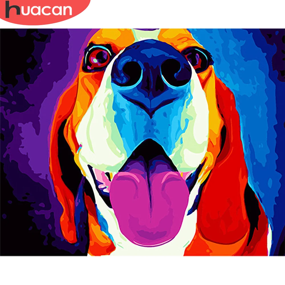 

HUACAN DIY картинки по номерам комплекты для собак рисование на холсте Раскраска по номерам животных ручная роспись картины искусство подарок д...