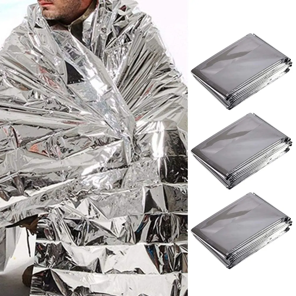 

4PCS Emergency Blanket Waterproof Thermal First Aid Military Rescue Kit Blanket Outdoors Survival Mat for Camping Hiking