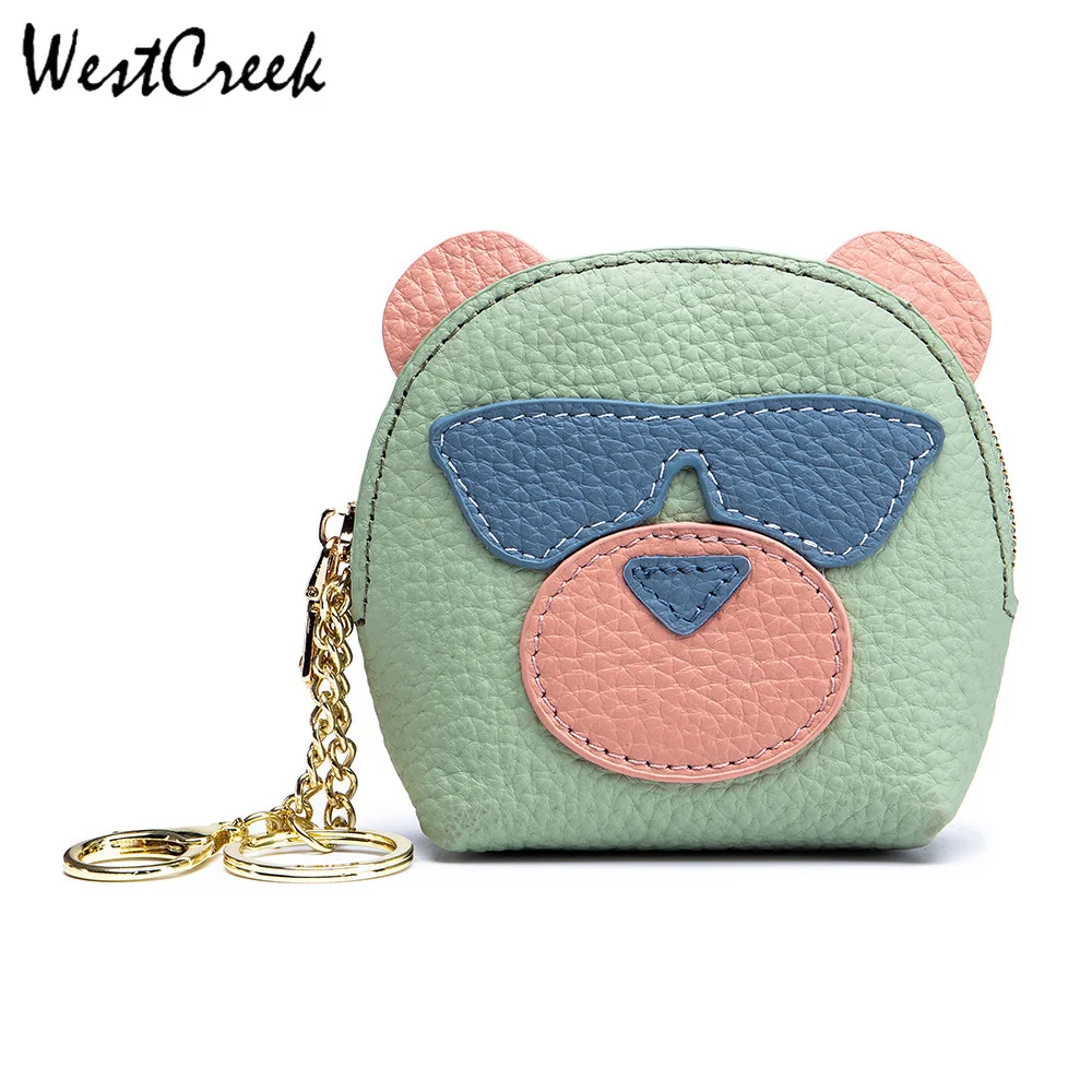 

WESTCREEK Brand Creative Cute Coin Purse Genuine Leather Female Multifunction Coin Bag Mini Lipstick Storage Bag Small Wallet