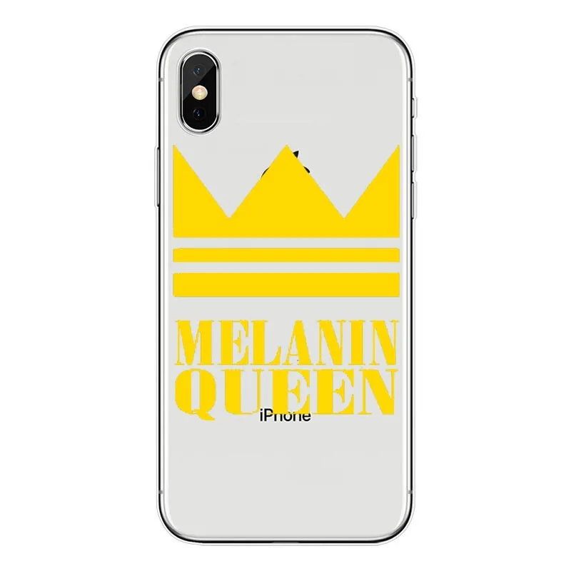 Melanin Poppin Queen Phone Case For iPhone 7 5S SE 6s 8Plus Art Black Girl Magic rock Soft TPU Silicone Cover Xs | Мобильные