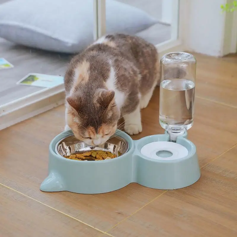 

Pet Cat Bowl Water Automatic Dispenser Water Bottle Storage Dog Kitten Food Bowl Feed Container Feeder Puppy Supplies Accessory