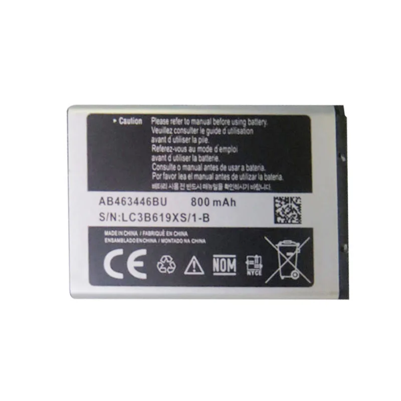 AB463446BU AB043446BE AB553446BU для Samsung C3300K X208 B309 F299 E2330 E1190 аккумулятор 800 мА/ч с аккумулятором
