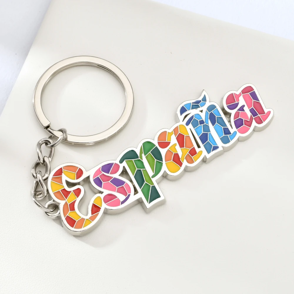 01 Vicney новейший Espana буквенный брелок красочный ESPANA Модный стильный брелок для мужчин и женщин Испания путешествия сувенир брелок подарок - Цвет: 01