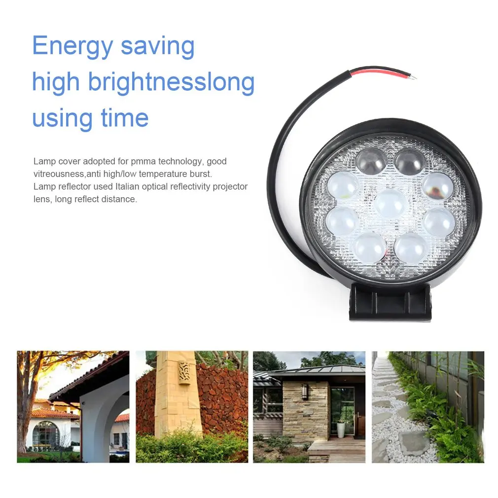 Универсальный 27 Вт Водонепроницаемый светодиодный рабочий светильник Точечный