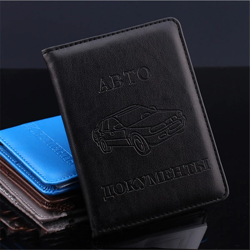 

Russian Auto Driver License Bag PU Leather passport Cover Car Driving License Card Case Documents Credit Card Holder Cover