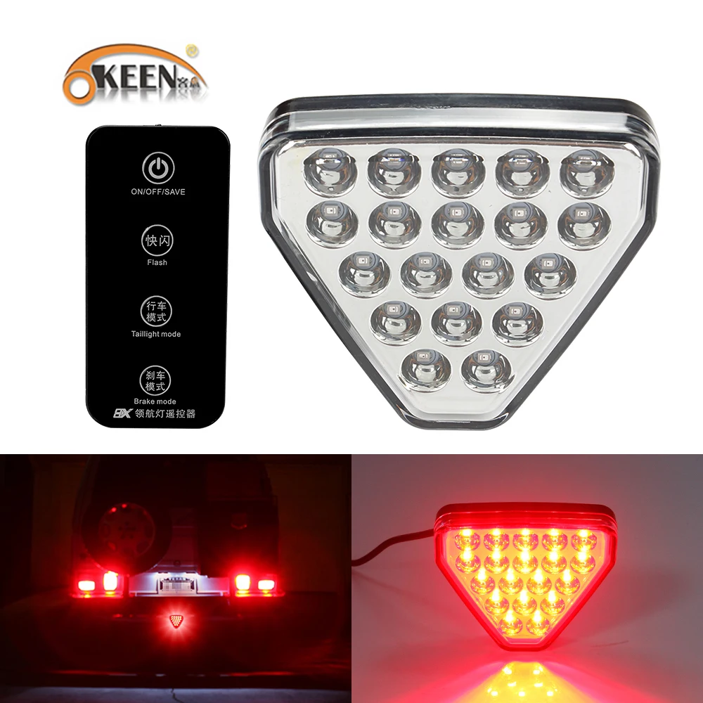 

OKEEN F1 19led Style Brake Lights Car Triangle Rear Third Brake Lights Pilot Warning Stop Safety Lamp Remote Control For JDM BBA