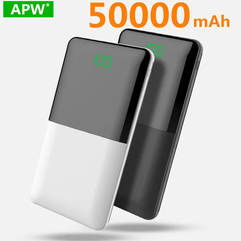 Внешний аккумулятор 50000 мА/ч двойной USB светодиодный светильник 10000 внешний