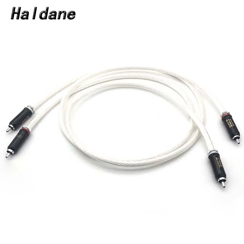 Посеребренный медный кабель 2RCA к HIFI 7N OCC RCA разъем разъему аудиокабель для