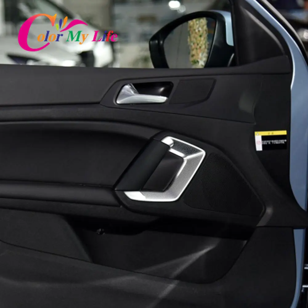 2 шт. хромированные наклейки на переднюю дверную ручку Peugeot 408 308 308s 2014 2019|Лепнина
