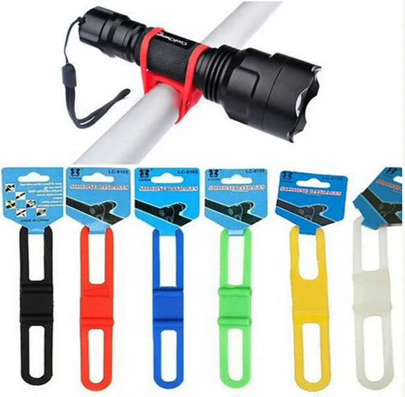 Silicon Strap Mountain Road Bike Torch Phone Flashlight Bands Elastic Bandage Bicycle Light Mount Holder Bike Accessories images - 6