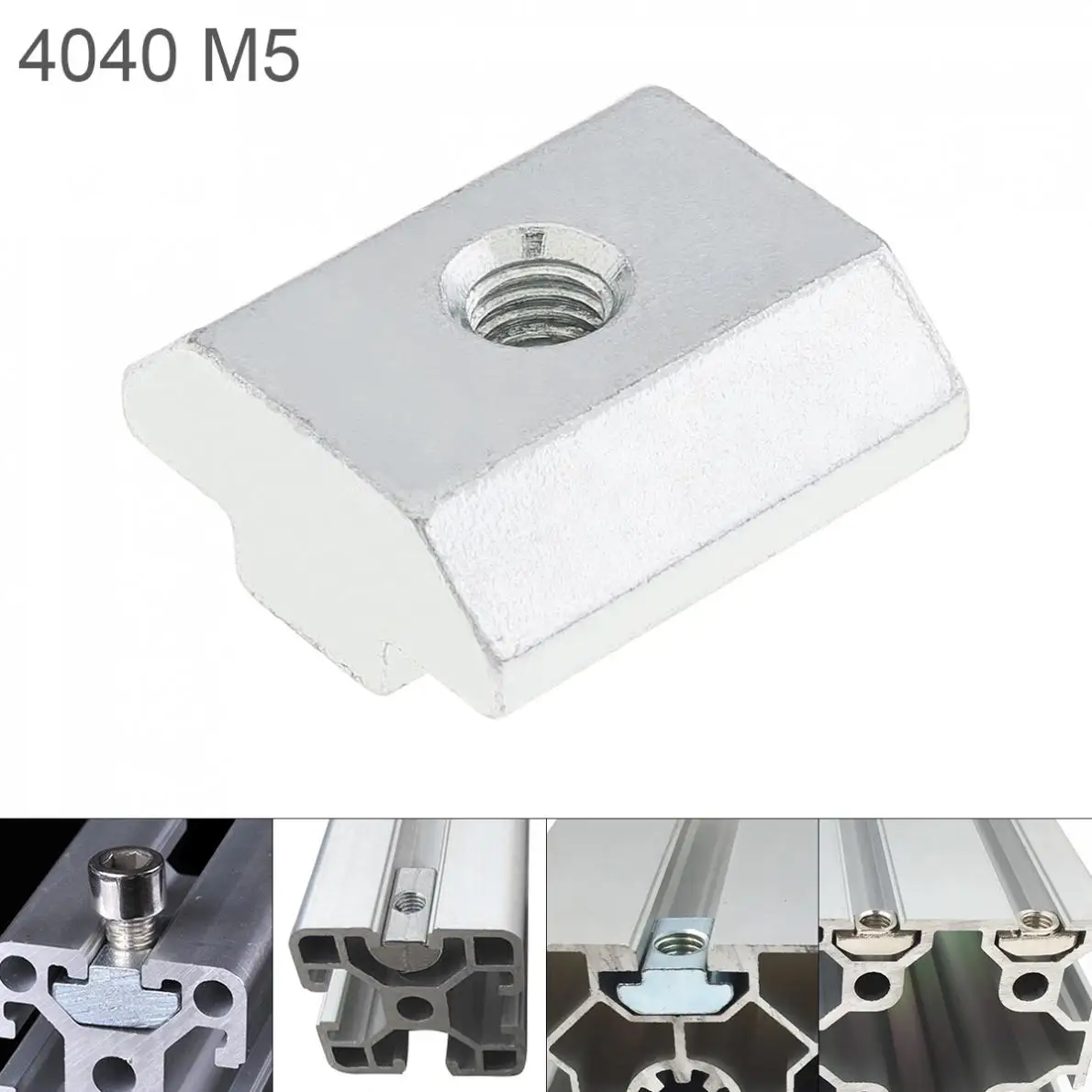 

Carbon Steel 1PCS M5 for 40 Series Slot T-nut Sliding T Nut Hammer Drop In Nut Fasten Connector 4040 Aluminum Extrusions