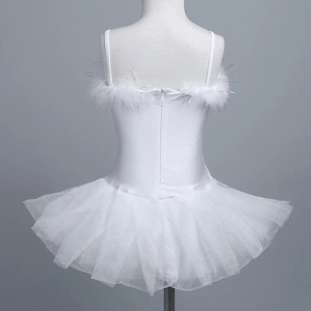 Детские балетные костюмы FEESHOW профессиональные Балетные с белым лебедем и озером