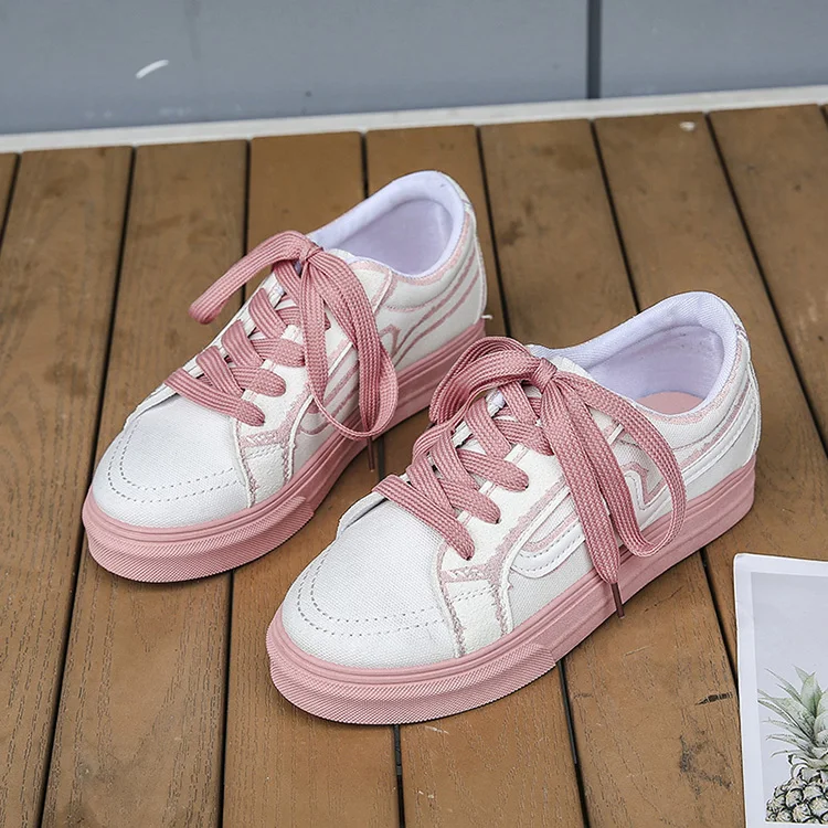 Сезон весна-осень женские кроссовки из вулканизированной ткани на платформе