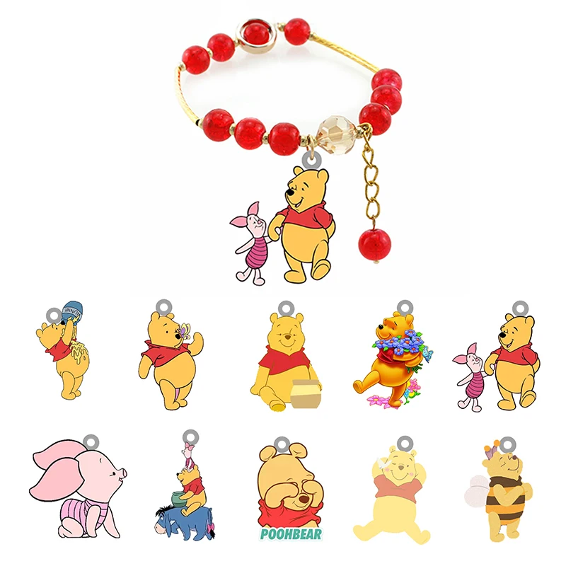 

Disney Cartoon Q Version Bracelet Piglet Winnie The Pooh Red Beads Good Friend Bracelet Friendship Bracelet Bracelet