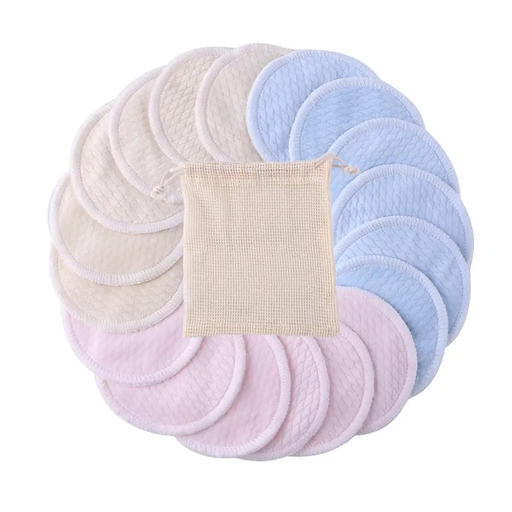 18pcs with bag Модные виды очищающих подушечек для макияжа, мягкие многоразовые подушечки из бамбукового волокна, моющиеся подушечки для лица и глаз, инструменты для красоты - Цвет: 18pcs with bag