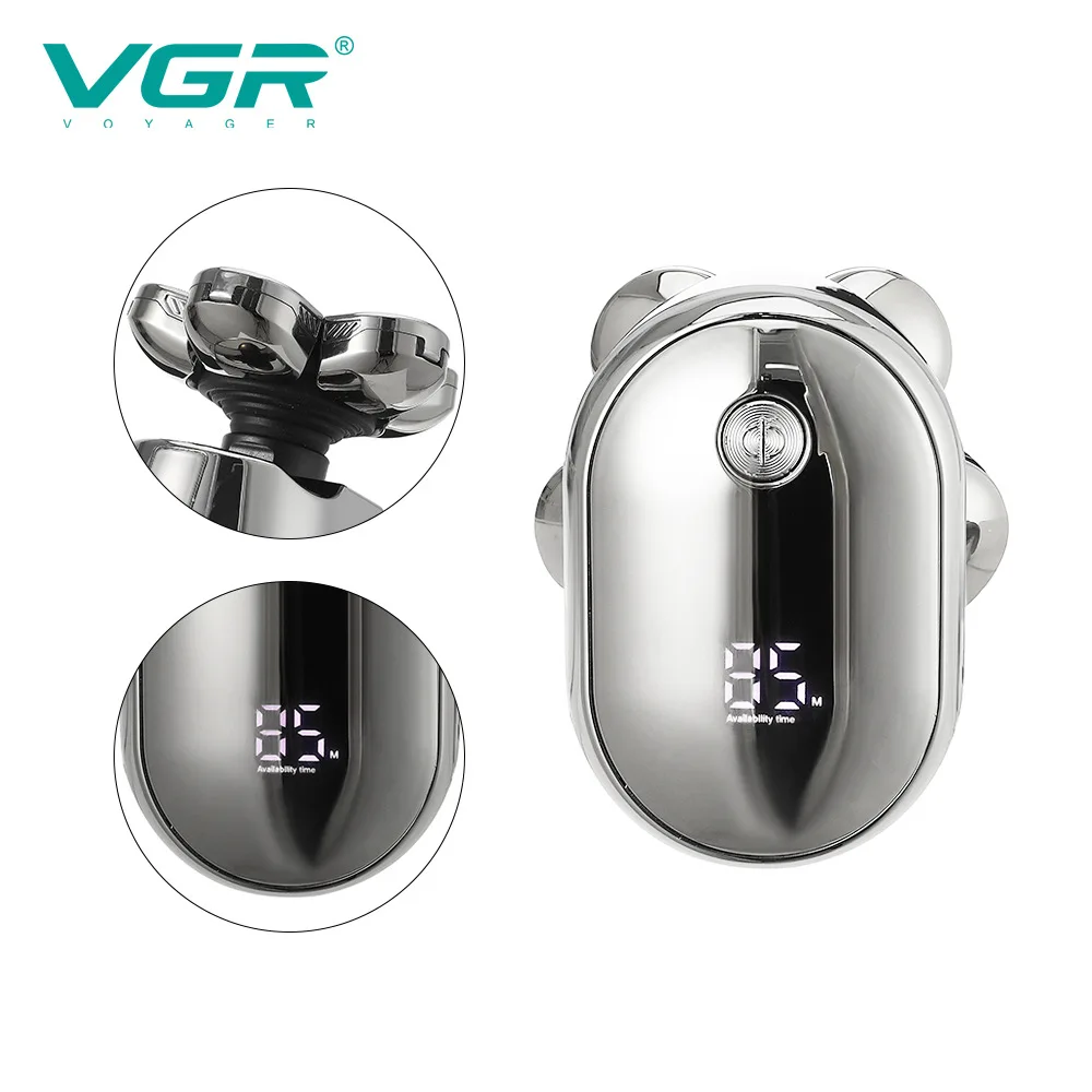 

VGR New Mini Six-Blade Razor Electric Shaver For Beard Trimming Waterproof Razor Smart Digital Display Portable Hair Clipper