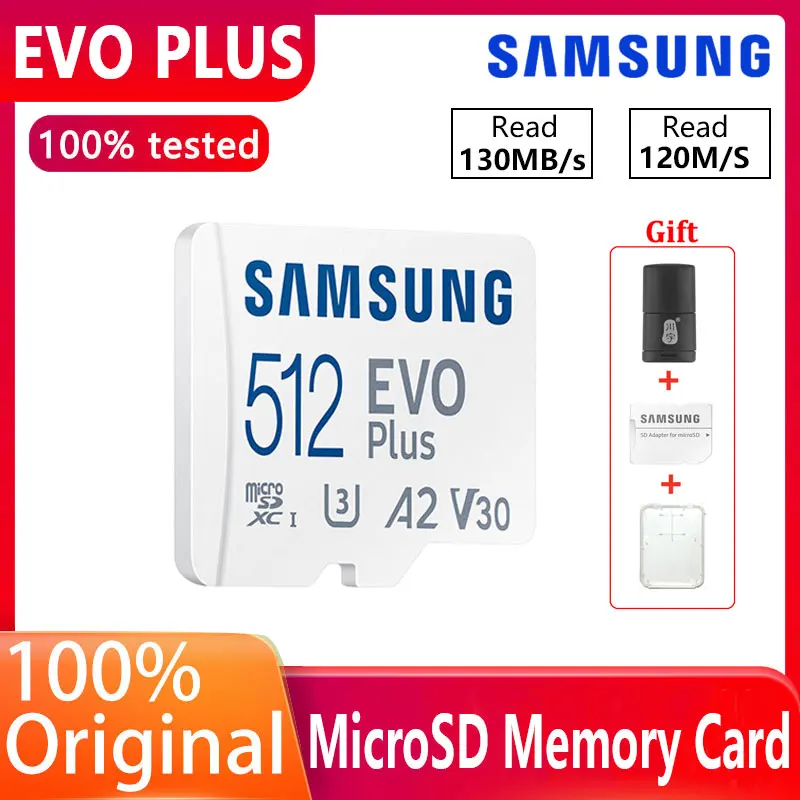

Карта памяти SAMSUNG 256 ГБ, TF, MicroSD, EVO Plus, U3, V30, A2, чтение 130 детской, высокоскоростная игровая консоль, планшет, карта памяти