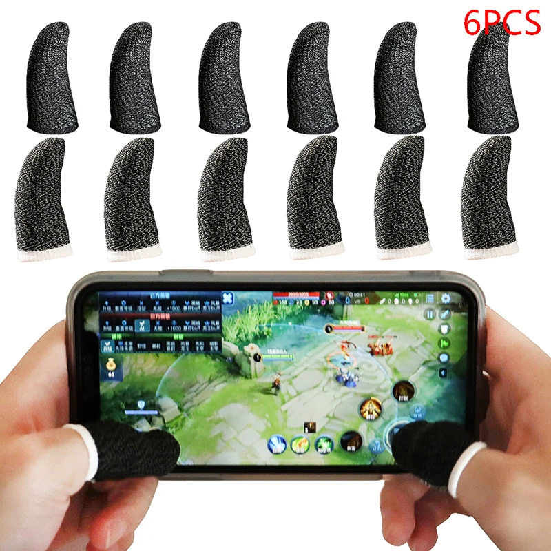 

6Pcs Mobile Game Sweat-proof Fingers Gloves Touch Screen Thumbs Finger Sleeve