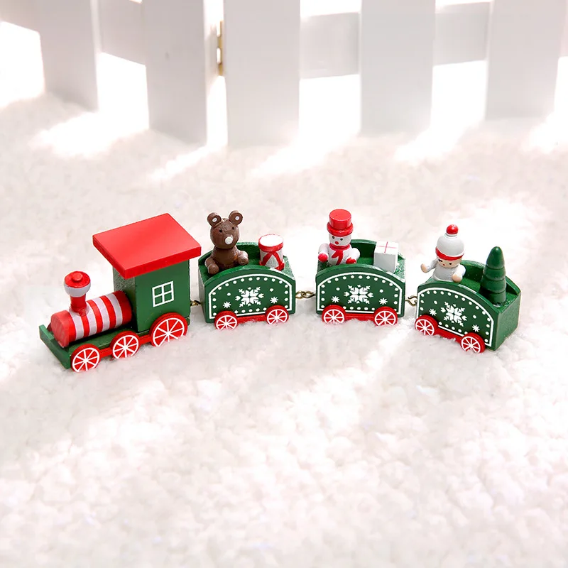 Navidad деревянный Рождественский поезд новогодняя игрушка подарок для детей Снеговик Рождественская елка украшения для домашнего праздника