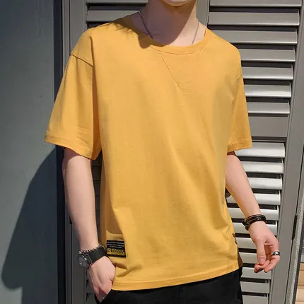 

Men's short sleeve t-shirt summer trend handsome casual half sleeve 7648