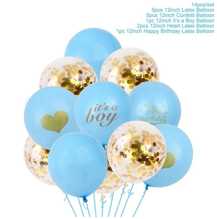Blue balloon set2 Huiran 10 шт., открытки, советы по предсказанию ребенка, сувенирная игра, декор для детского душа, крестины, декор для мальчиков и девочек, товары для дня рождения - Цвет: Blue balloon set2