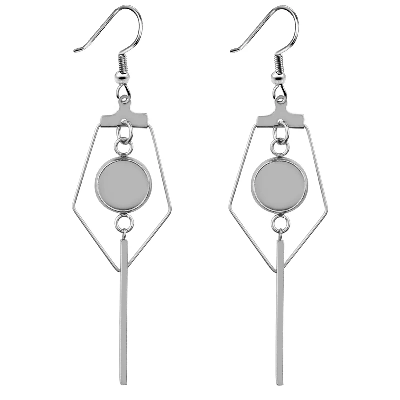 6pcs Stainless Steel Cabochon Earring Settings 6mm 8mm 10mm 12mm Blank Base DIY Earrings Hooks Findings Jewelry Making
