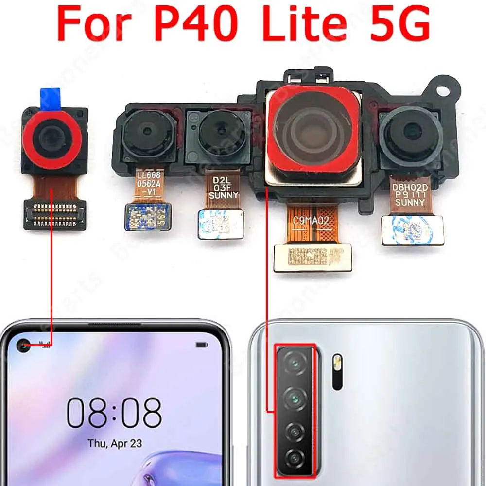 

Original Rear Front Camera For Huawei P40 Lite 5G Flex Selfie Backside Small Back Frontal Camera Module Replacement Spare Parts