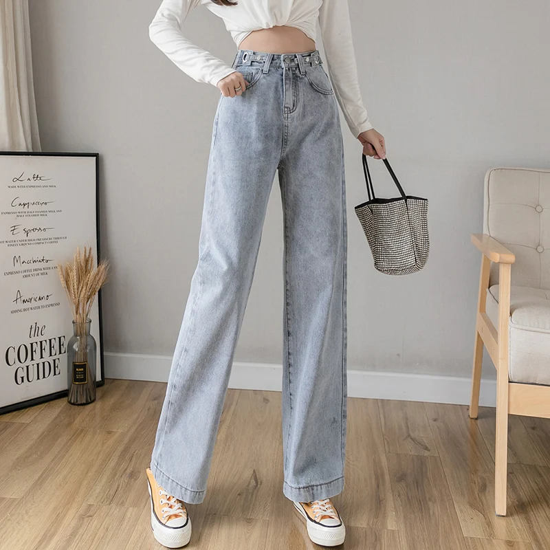 

High Waist Wide Leg Straight Loose Jeans for Women S M L XL