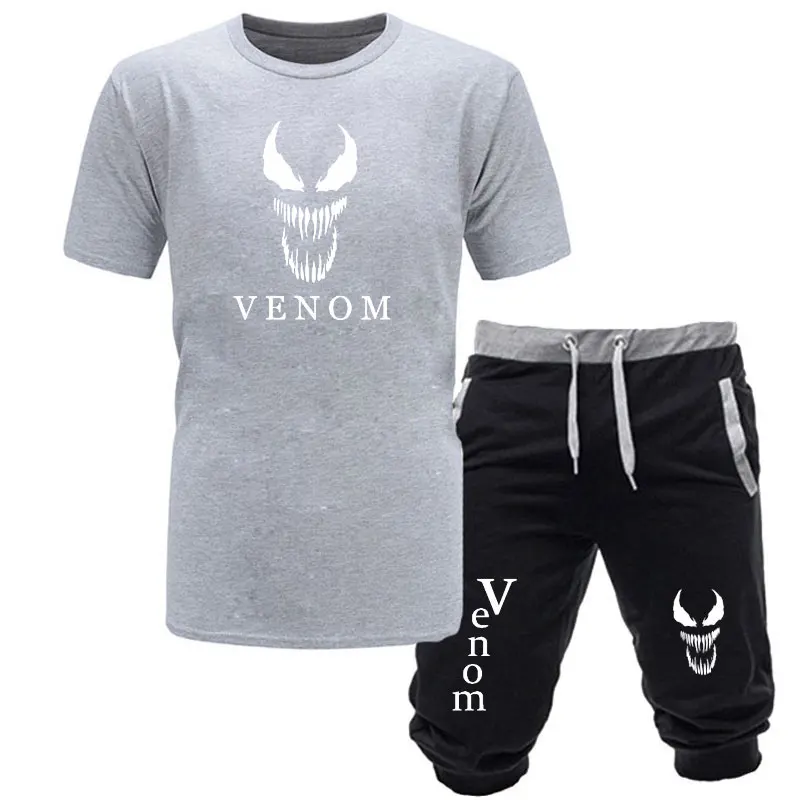 2020 New Arrivals Casual Male Venom T-shirts and jogger Shorts Man Just Break Men T Shirts Fashion Japanese T-shirt Two piece | Мужская