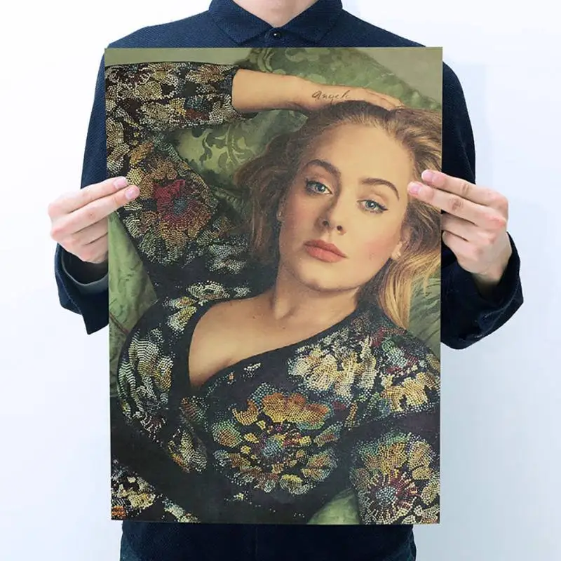 Красивая женщина музыка ПЕВЕЦ звезда поп постер искусство картина маслом