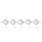 Браслет из серебра клевер вставка натуральный преламутр тренд 22 Bracelet made of silver Clover insert natural charming trend22