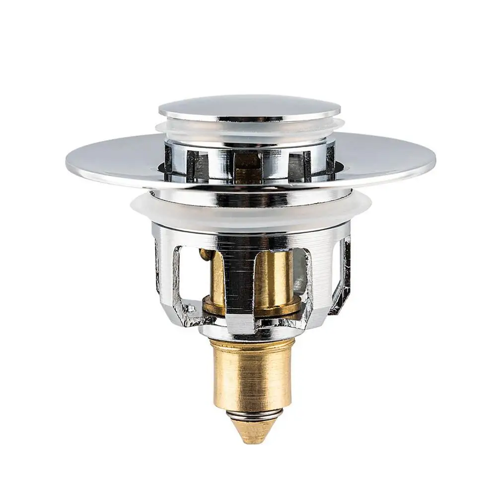 

Universal Pop-up Drain Filter Push Type Bounce Core Push-type Basin Hair Catcher Stopper Bathroom Drain Stopper