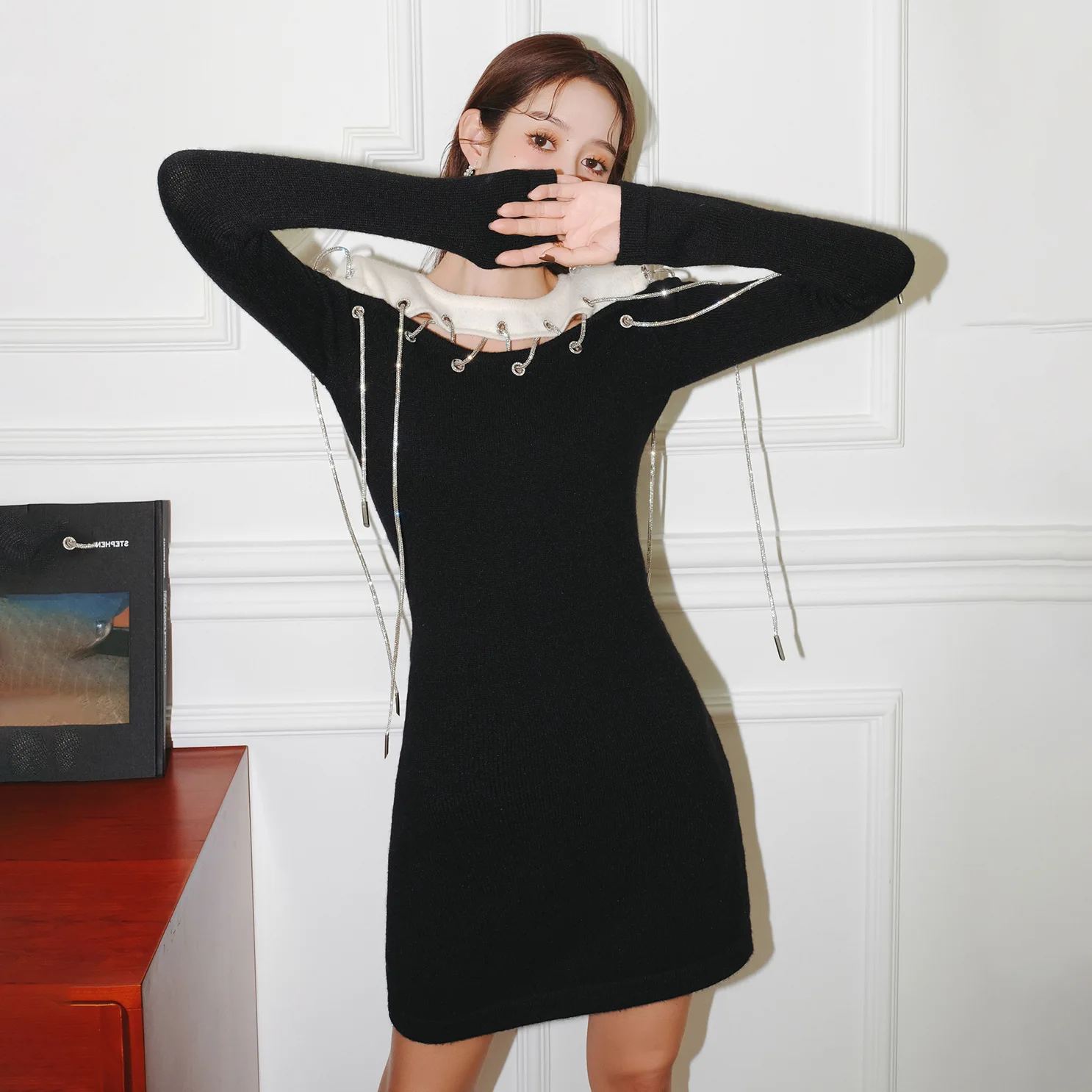 Стразы из хлопковой веревочной цепи плотные белые круглые бриллиантовые