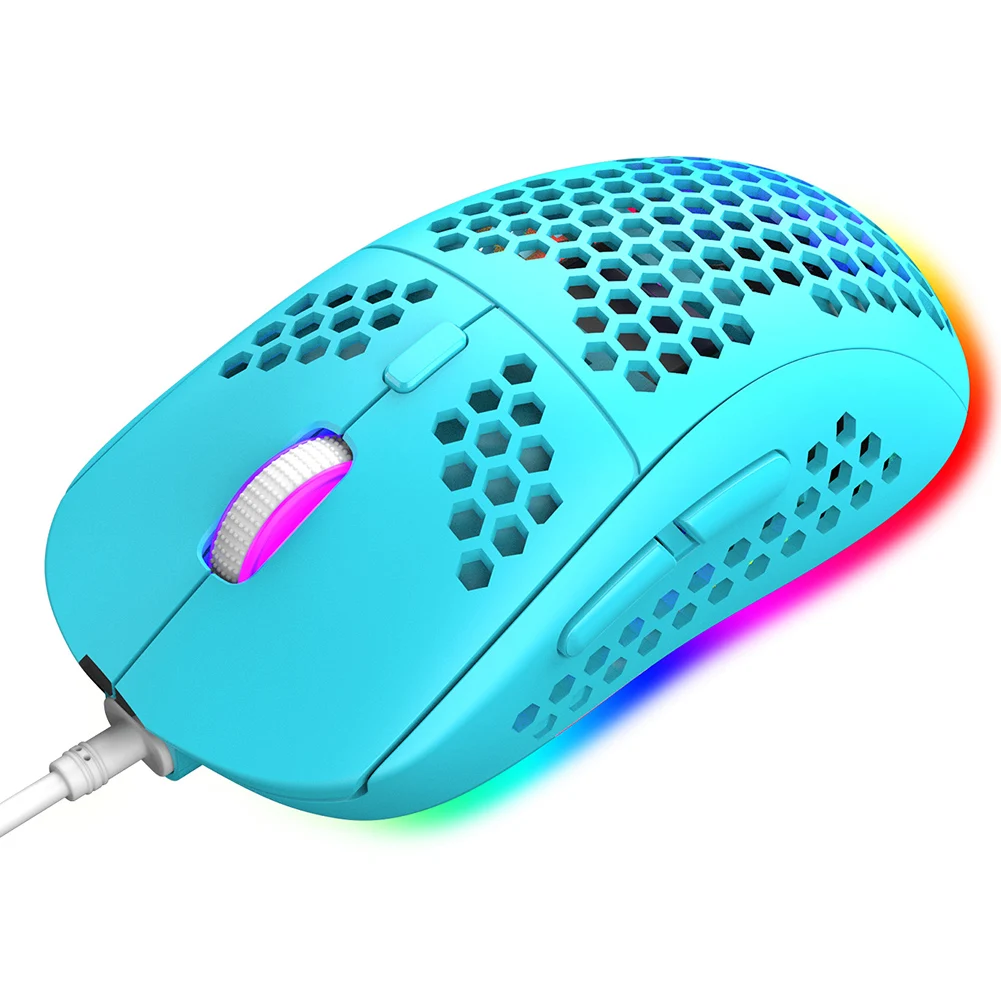 

Lightweight Honeycomb Shell Optical PC Computer Mice RGB Wired Gaming Mouse Laptop Computer Ergonomic Mice Silent