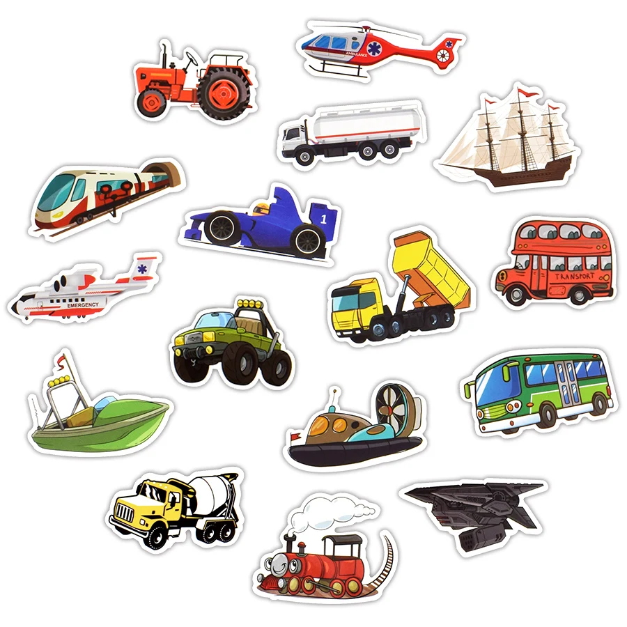 Pegatinas de ingenier&iacute;a para coche y cami&oacute;n para ni&ntilde;os, adhesivos bonitos de 50 uds, para viaje, Maleta, carrito, port&aacute;til, monopat&iacute;n-2