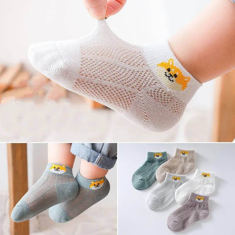 5 пар/партия детские носки летние дышащие хлопковые для малышей Детские Короткие