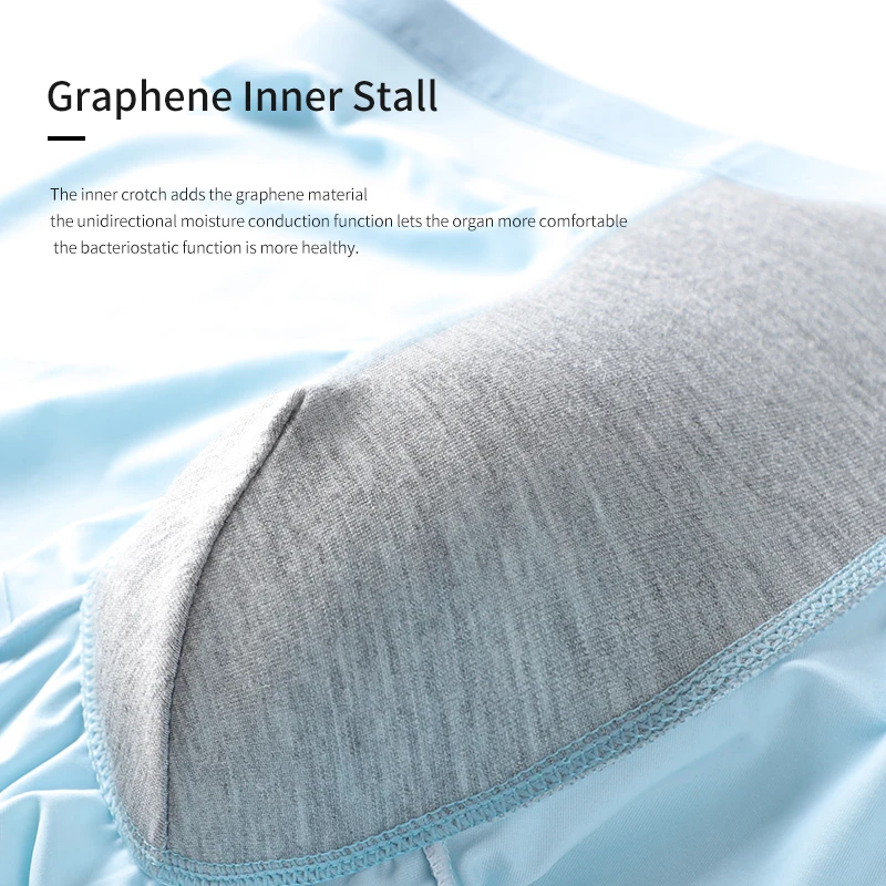 MiiOW 3PCS Classic Men's Underwear High Quality Ice Silk Fabric 3A Antibacterial Graphene Crotch Solid Color Men's Boxer Briefs