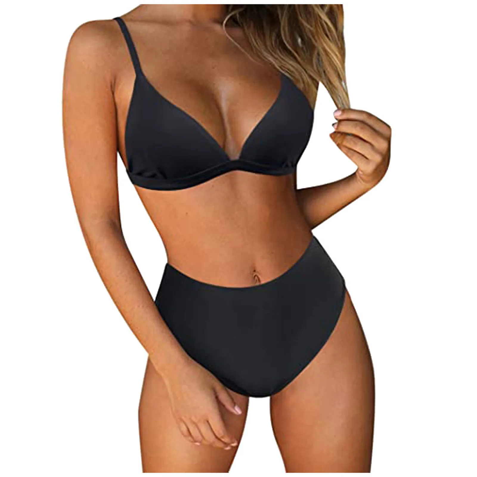 

2021 Sexy Fashion Women's Summer Push Up Bikinis Set Tie-Dye Split Two-Piece Halter Bikini Swimsuit Swimwear Bathing Suit