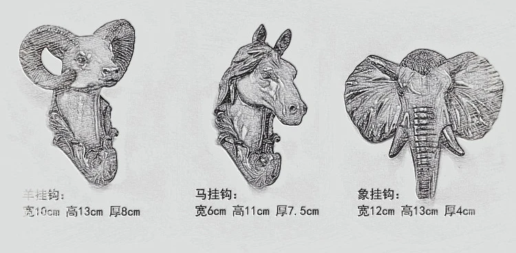 3D винтажная настенная вешалка с головой льва эльганта орла Ретро ремесла в виде