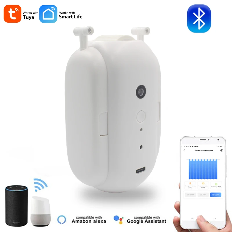 

Tuya Robot Roller Blind Shutter Curtain Switch Module With Remote For Electric Motor Sunscreen Works With Google Home Alexa