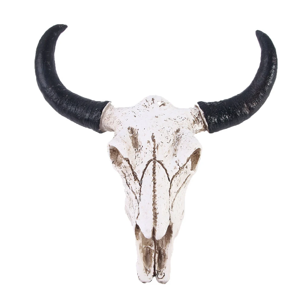 

Resin Horn Skull Pendant Wall Decoration Living Room Creative 3D Puppet Background Handicraft Wall Hanging