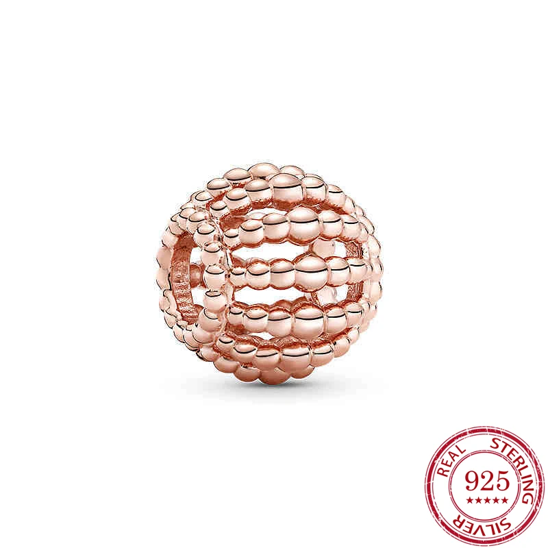 100% Серебряные круглые бусинки-подвески из стерлингового серебра подходят для браслетов и ожерелий Pandora. Ювелирные изделия для женщин. Подарок для изготовления ювелирных украшений.